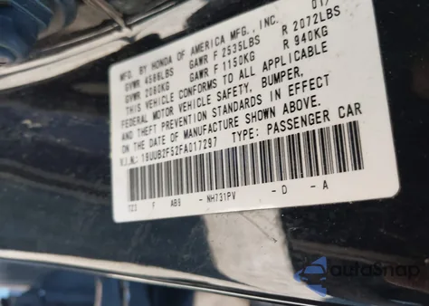 2015 Acura Tlx V6 Tech из США, поврежденный, VIN 19UUB2F52FA017297